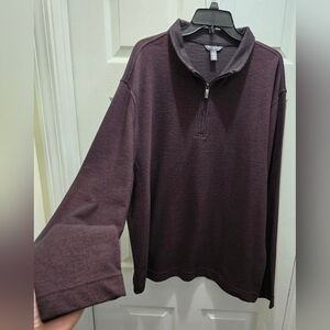 Van Heusen Men's Burgundy Zip-Up Sweater Xxl